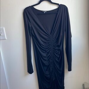 Elegant Black Ruched Dress